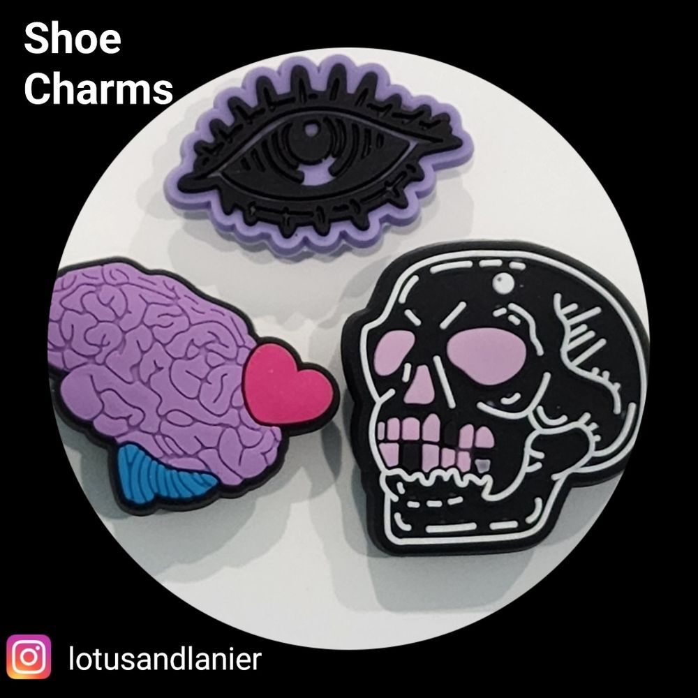 Shoe Charms"Skull" Charms Set of 3